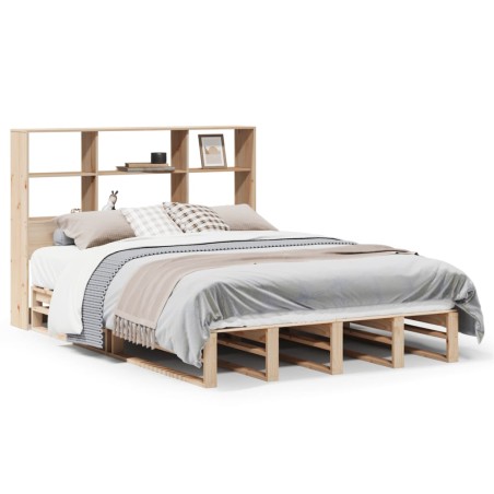 vidaXL Massivholzbett mit Regal ohne Matratze 160x200 cm Massivholz
