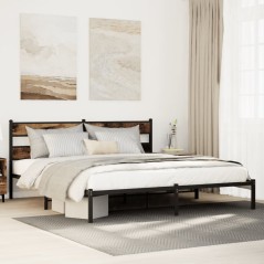 vidaXL Metallbett ohne Matratze Räuchereiche 183x213 cm