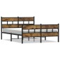 vidaXL Metallbett ohne Matratze Räuchereiche 135x190 cm vidaXL Metallbett ohne Matratze Räuchereiche 135x190 cm