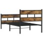 vidaXL Metallbett ohne Matratze Räuchereiche 100x200 cm vidaXL Metallbett ohne Matratze Räuchereiche 100x200 cm