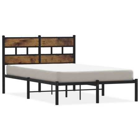 vidaXL Metallbett ohne Matratze Räuchereiche 120x200 cm