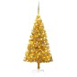 Künstlicher Weihnachtsbaum mit LEDs & Kugeln Golden 150 cm PET Künstlicher Weihnachtsbaum mit LEDs & Kugeln Golden 150 cm PET
