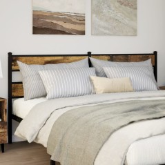 vidaXL Kopfteil Räuchereiche 200 cm Eisen und Holzwerkstoff
