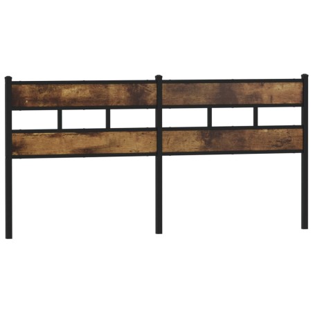 vidaXL Kopfteil Räuchereiche 200 cm Eisen und Holzwerkstoff