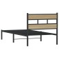 vidaXL Metallbett ohne Matratze Sonoma-Eiche 107x203 cm vidaXL Metallbett ohne Matratze Sonoma-Eiche 107x203 cm
