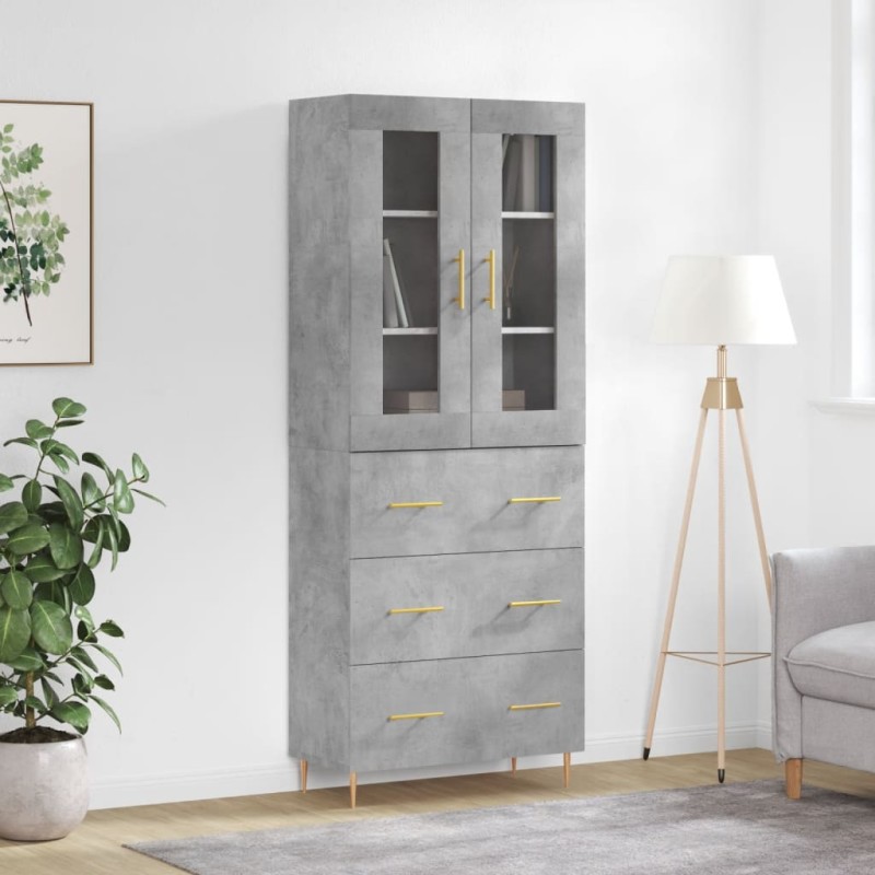 vidaXL Highboard Betongrau 69,5x34x180 cm Holzwerkstoff vidaXL Highboard Betongrau 69,5x34x180 cm Holzwerkstoff
