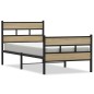 vidaXL Metallbett ohne Matratze Sonoma-Eiche 107x203 cm vidaXL Metallbett ohne Matratze Sonoma-Eiche 107x203 cm