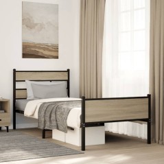 vidaXL Bettgestell ohne Matratze Sonoma-Eiche 100x190 cm Holzwerkstoff