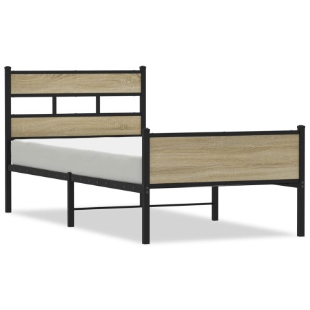 vidaXL Bettgestell ohne Matratze Sonoma-Eiche 100x190 cm Holzwerkstoff