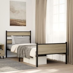 vidaXL Bettgestell ohne Matratze Sonoma-Eiche 107x200 cm Holzwerkstoff