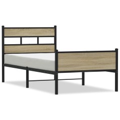 vidaXL Bettgestell ohne Matratze Sonoma-Eiche 107x200 cm Holzwerkstoff