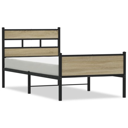 vidaXL Bettgestell ohne Matratze Sonoma-Eiche 107x200 cm Holzwerkstoff