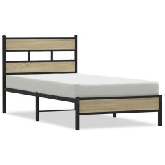 vidaXL Bettgestell ohne Matratze Sonoma-Eiche 75x190 cm Holzwerkstoff