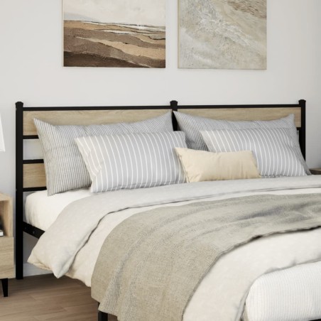vidaXL Kopfteil Sonoma-Eiche 200 cm Eisen und Holzwerkstoff