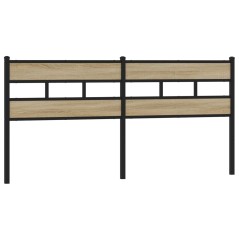 vidaXL Kopfteil Sonoma-Eiche 200 cm Eisen und Holzwerkstoff