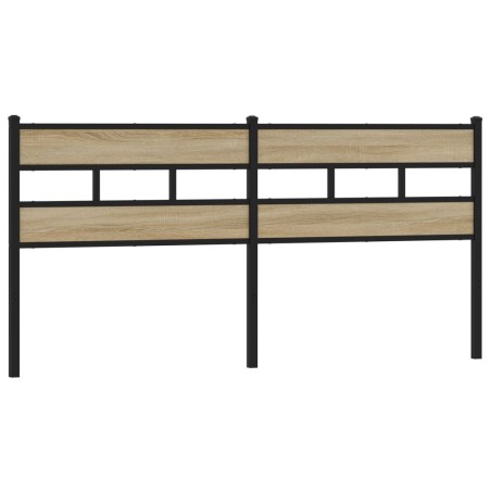 vidaXL Kopfteil Sonoma-Eiche 200 cm Eisen und Holzwerkstoff