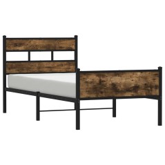 vidaXL Bettgestell ohne Matratze Räuchereiche 80x200 cm Holzwerkstoff