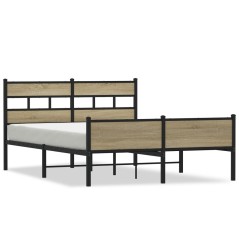 vidaXL Bettgestell ohne Matratze Sonoma-Eiche 140x190 cm Holzwerkstoff