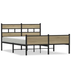 vidaXL Bettgestell ohne Matratze Sonoma-Eiche 150x200 cm Holzwerkstoff
