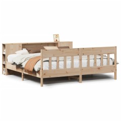 vidaXL Massivholzbett mit Regal ohne Matratze 200x200 cm Kiefer