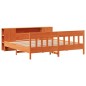 vidaXL Massivholzbett mit Regal ohne Matratze Wachsbraun 200x200 cm vidaXL Massivholzbett mit Regal ohne Matratze Wachsbraun 200x200 cm