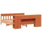 vidaXL Massivholzbett mit Regal ohne Matratze Wachsbraun 200x200 cm vidaXL Massivholzbett mit Regal ohne Matratze Wachsbraun 200x200 cm