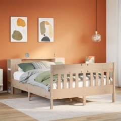 vidaXL Bücherregalbett ohne Matratze 120x200 cm Massivholz Kiefer