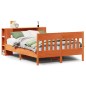vidaXL Massivholzbett mit Regal ohne Matratze Wachsbraun 120x200 cm vidaXL Massivholzbett mit Regal ohne Matratze Wachsbraun 120x200 cm