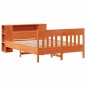 vidaXL Massivholzbett mit Regal ohne Matratze Wachsbraun 120x200 cm vidaXL Massivholzbett mit Regal ohne Matratze Wachsbraun 120x200 cm