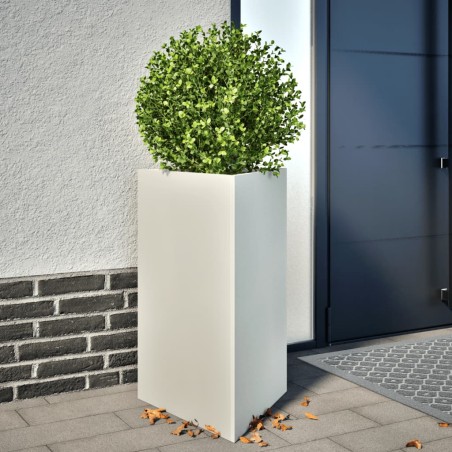 vidaXL Pflanzkübel Weiß Dreieckig 50x43x75 cm Stahl