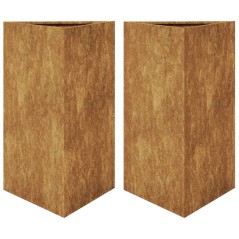 vidaXL Pflanzkübel 2 Stk. Dreieckig 50x43x75 cm Wetterfester Stahl
