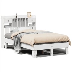 vidaXL Massivholzbett ohne Matratze Weiß 135x190 cm Kiefernholz