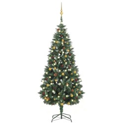 vidaXL Künstlicher Weihnachtsbaum mit Beleuchtung & Kugeln 180 cm