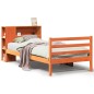 vidaXL Massivholzbett mit Regal ohne Matratze Wachsbraun 75x190 cm vidaXL Massivholzbett mit Regal ohne Matratze Wachsbraun 75x190 cm