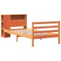 vidaXL Massivholzbett mit Regal ohne Matratze Wachsbraun 75x190 cm vidaXL Massivholzbett mit Regal ohne Matratze Wachsbraun 75x190 cm