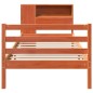 vidaXL Massivholzbett mit Regal ohne Matratze Wachsbraun 75x190 cm vidaXL Massivholzbett mit Regal ohne Matratze Wachsbraun 75x190 cm