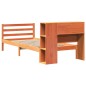 vidaXL Massivholzbett mit Regal ohne Matratze Wachsbraun 75x190 cm vidaXL Massivholzbett mit Regal ohne Matratze Wachsbraun 75x190 cm