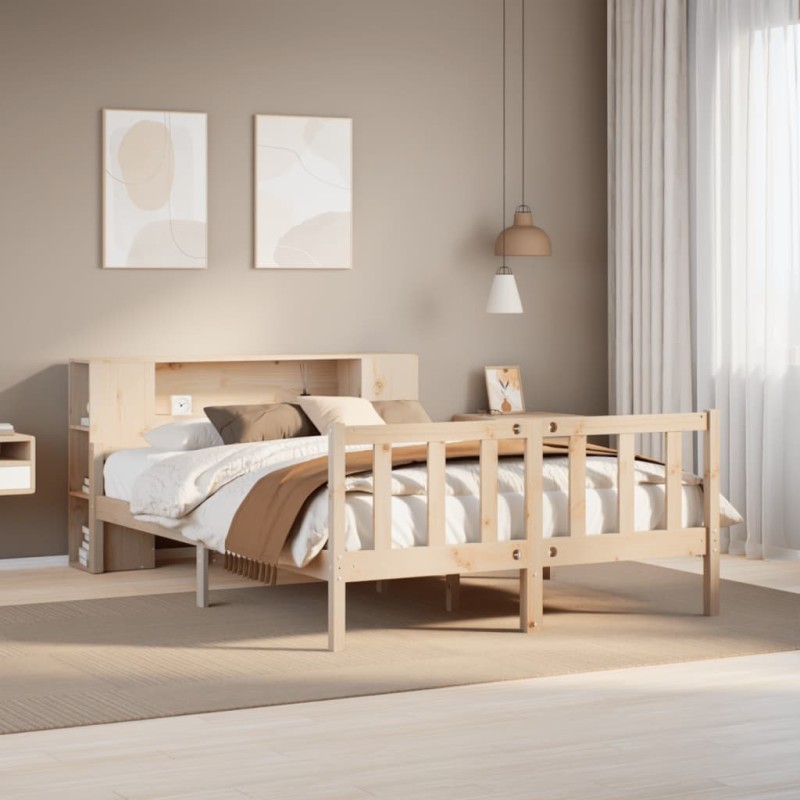 vidaXL Massivholzbett mit Regal ohne Matratze 160x200 cm Kiefernholz vidaXL Massivholzbett mit Regal ohne Matratze 160x200 cm Kiefernholz