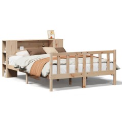 vidaXL Massivholzbett mit Regal ohne Matratze 160x200 cm Kiefernholz