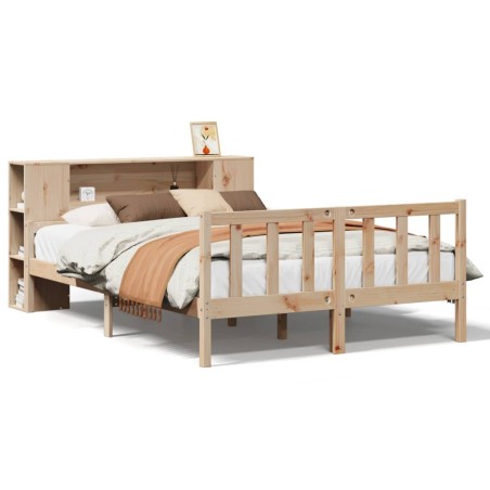 vidaXL Massivholzbett mit Regal ohne Matratze 160x200 cm Kiefernholz
