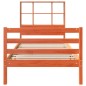 vidaXL Massivholzbett mit Regal ohne Matratze Wachsbraun 75x190 cm vidaXL Massivholzbett mit Regal ohne Matratze Wachsbraun 75x190 cm