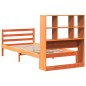 vidaXL Massivholzbett mit Regal ohne Matratze Wachsbraun 75x190 cm vidaXL Massivholzbett mit Regal ohne Matratze Wachsbraun 75x190 cm