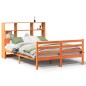 vidaXL Massivholzbett mit Regal ohne Matratze Wachsbraun 120x200 cm vidaXL Massivholzbett mit Regal ohne Matratze Wachsbraun 120x200 cm