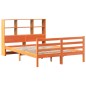 vidaXL Massivholzbett mit Regal ohne Matratze Wachsbraun 120x200 cm vidaXL Massivholzbett mit Regal ohne Matratze Wachsbraun 120x200 cm