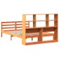 vidaXL Massivholzbett mit Regal ohne Matratze Wachsbraun 120x200 cm vidaXL Massivholzbett mit Regal ohne Matratze Wachsbraun 120x200 cm