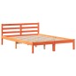 vidaXL Massivholzbett mit Regal ohne Matratze Wachsbraun 120x200 cm vidaXL Massivholzbett mit Regal ohne Matratze Wachsbraun 120x200 cm