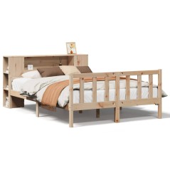vidaXL Massivholzbett mit Regal ohne Matratze 120x190 cm Kiefernholz