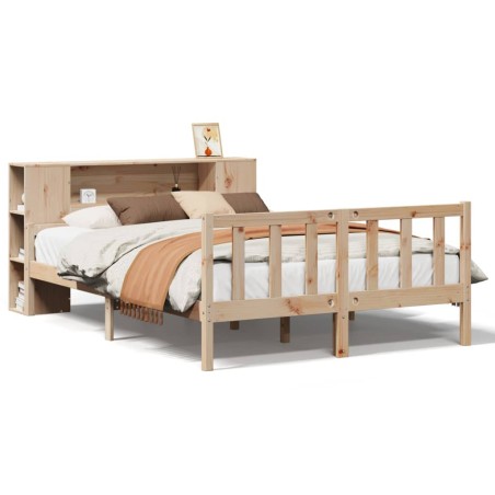 vidaXL Massivholzbett mit Regal ohne Matratze 120x190 cm Kiefernholz