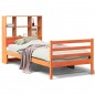 vidaXL Massivholzbett mit Regal ohne Matratze Wachsbraun 90x200 cm vidaXL Massivholzbett mit Regal ohne Matratze Wachsbraun 90x200 cm