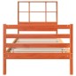 vidaXL Massivholzbett mit Regal ohne Matratze Wachsbraun 90x200 cm vidaXL Massivholzbett mit Regal ohne Matratze Wachsbraun 90x200 cm